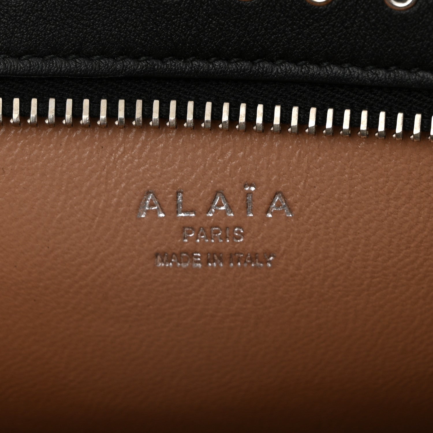 Alaia Calfskin Grommet Studded Top Handle Bag Black 6 of 9