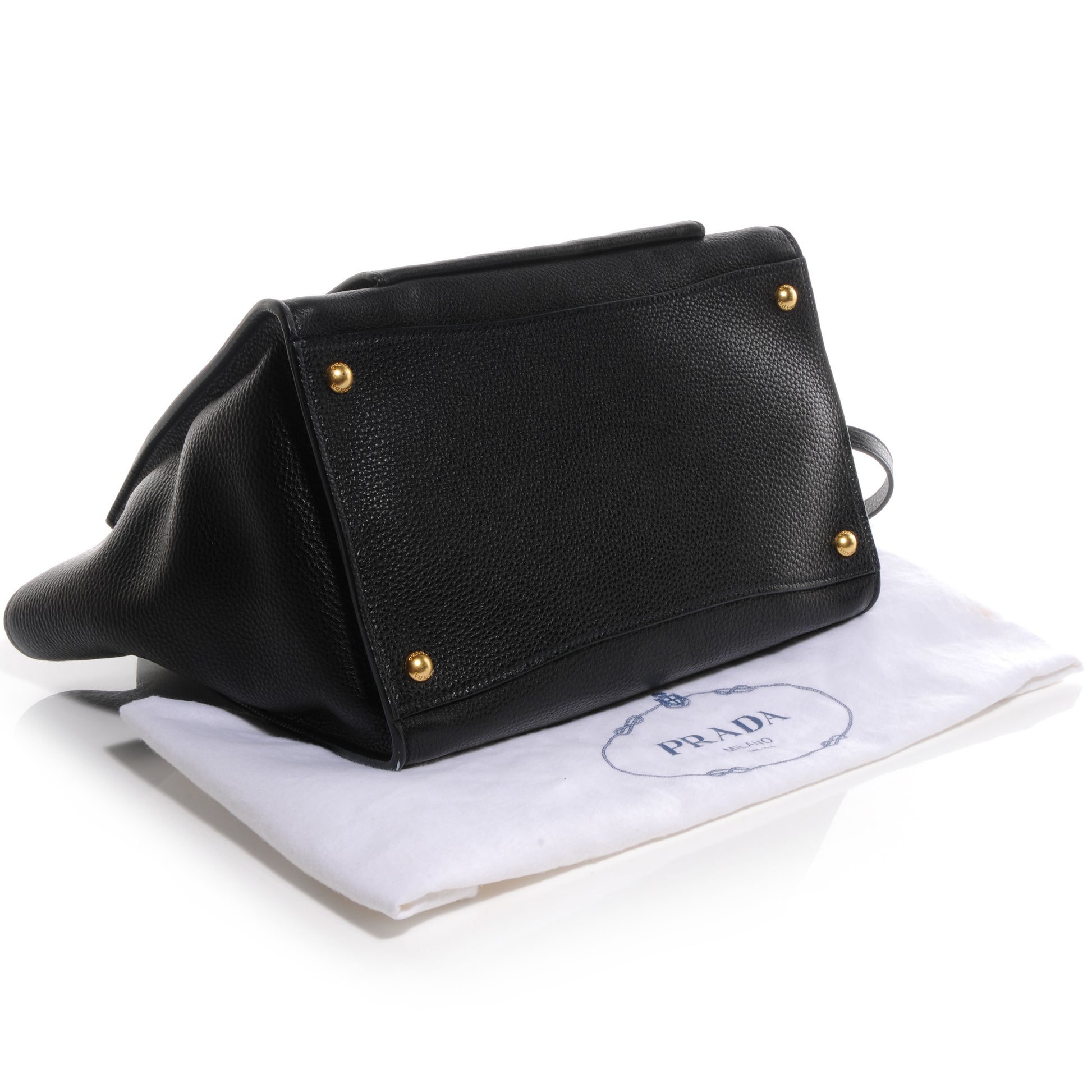 Prada Vitello Daino Shopping Tote Nero Black 4 of 10