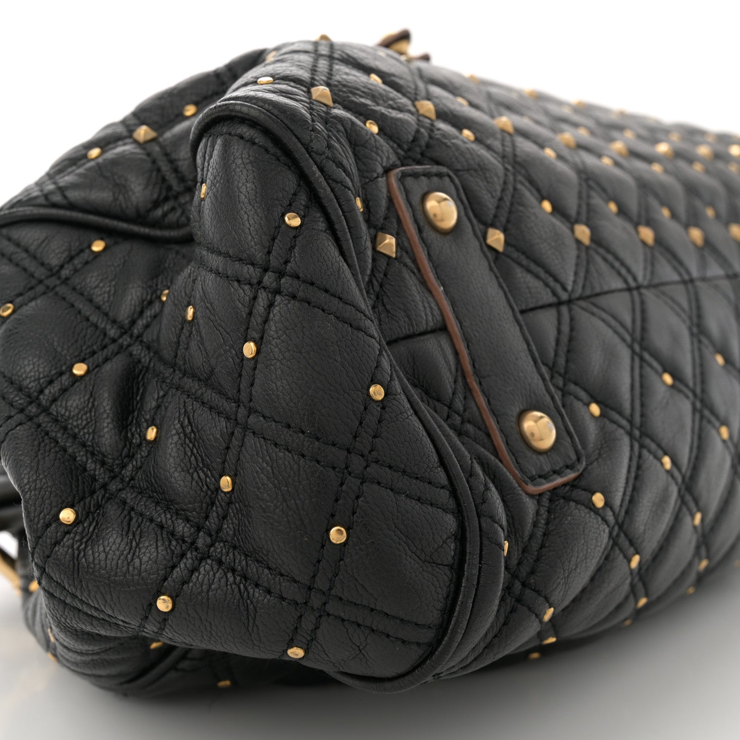 Marc Jacobs Calfskin Quilted Studded Stam Black 9 of 15