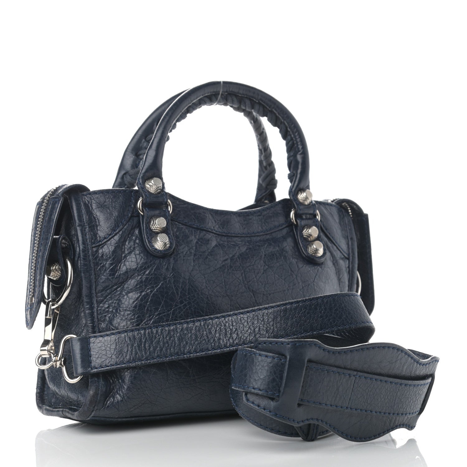Balenciaga Agneau Giant 12 Silver Hardware Mini City Bleu Obscur 3 of 16