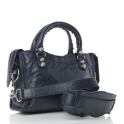 Balenciaga Agneau Giant 12 Silver Hardware Mini City Bleu Obscur 3 of 16