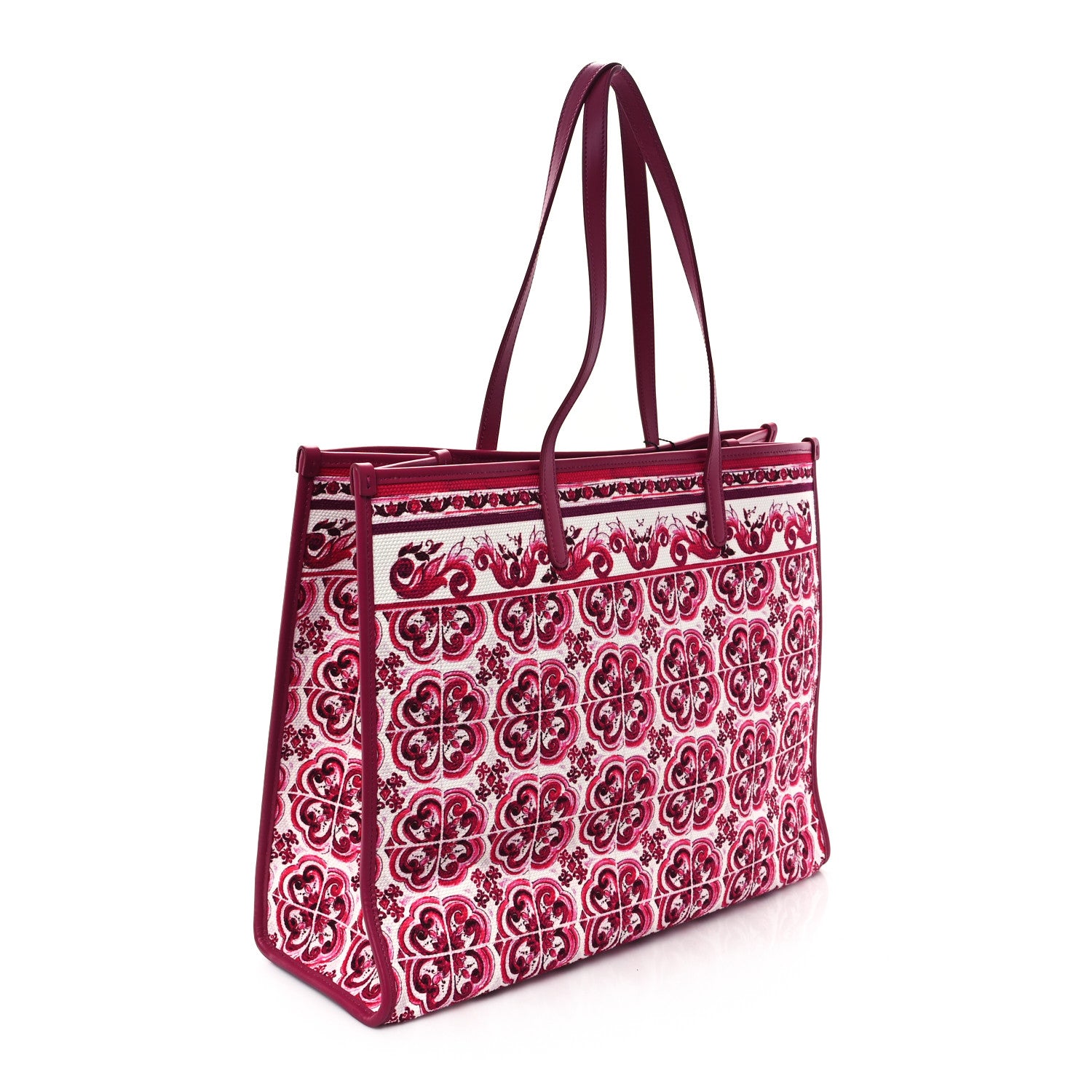 Dolce & Gabbana Canvas Large Shopper Tote Fucsia Multicolor 3 of 9