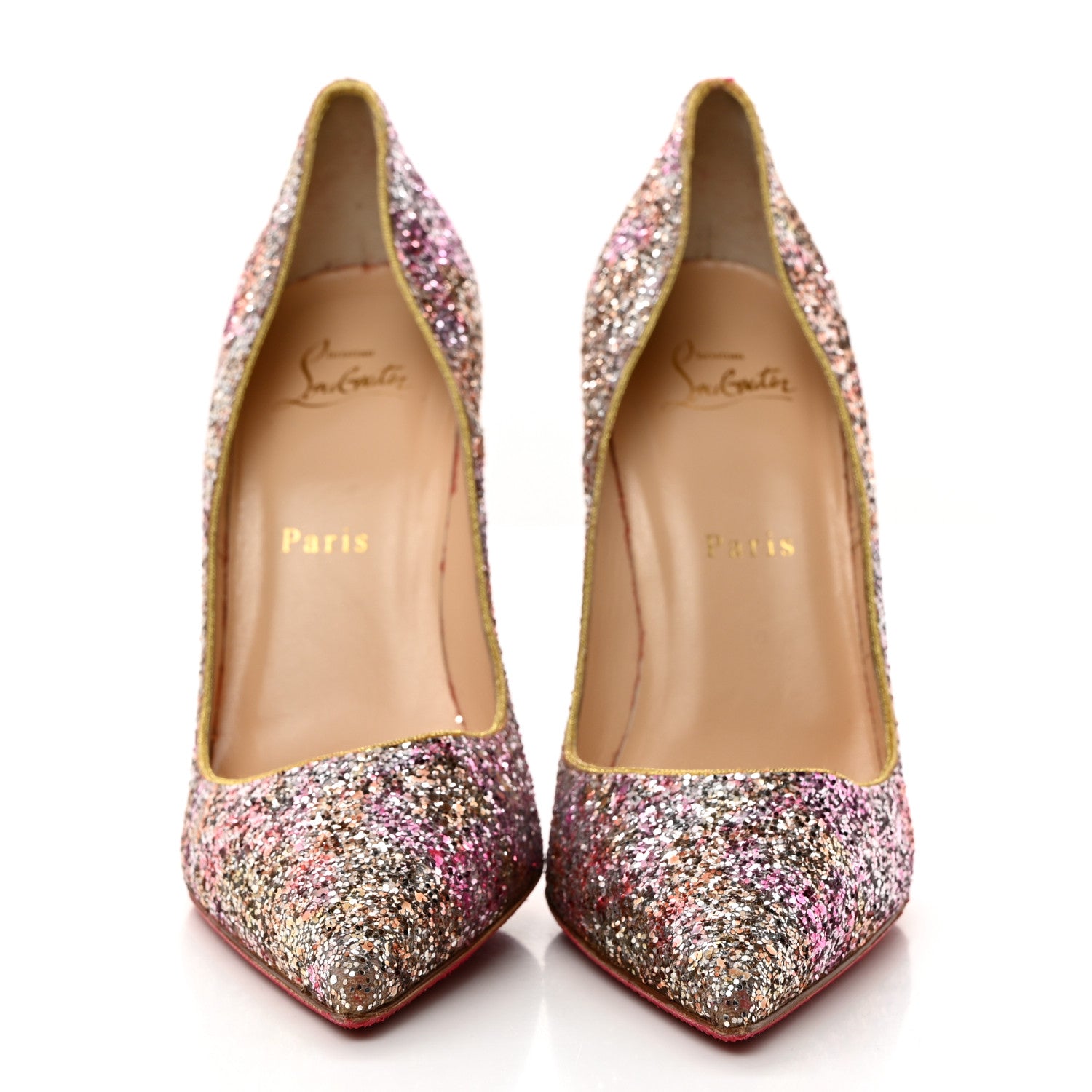 Christian Louboutin Glitter So Kate 120 Pumps 39.5 Rosette Gold 2 of 7