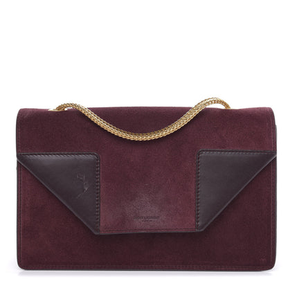 Saint Laurent Suede Small Betty Burgundy 1 of 11