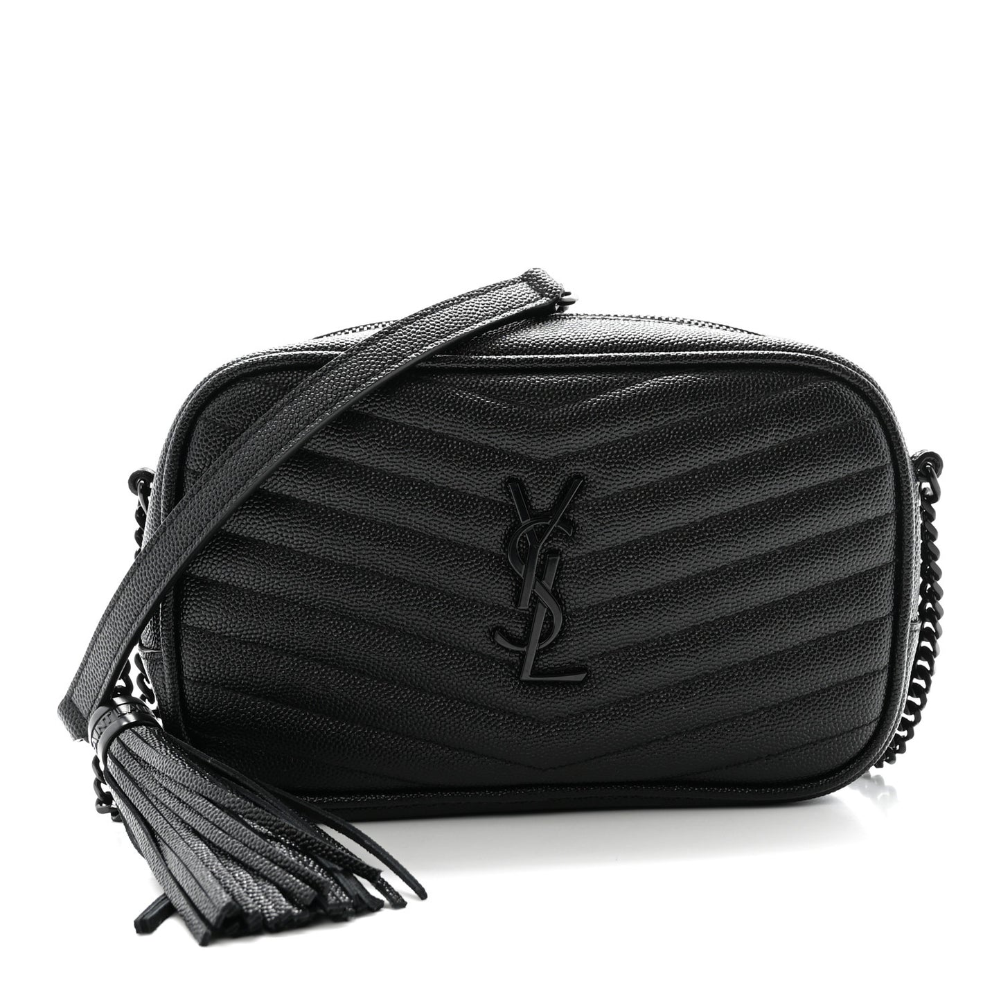 Grain De Poudre Matelasse Monochrome Monogram Mini Lou Camera Bag Black