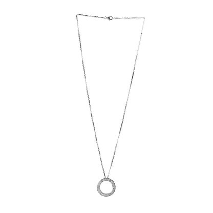 Cartier 18K White Gold 3 Diamonds LOVE Pendant Necklace 3 of 7