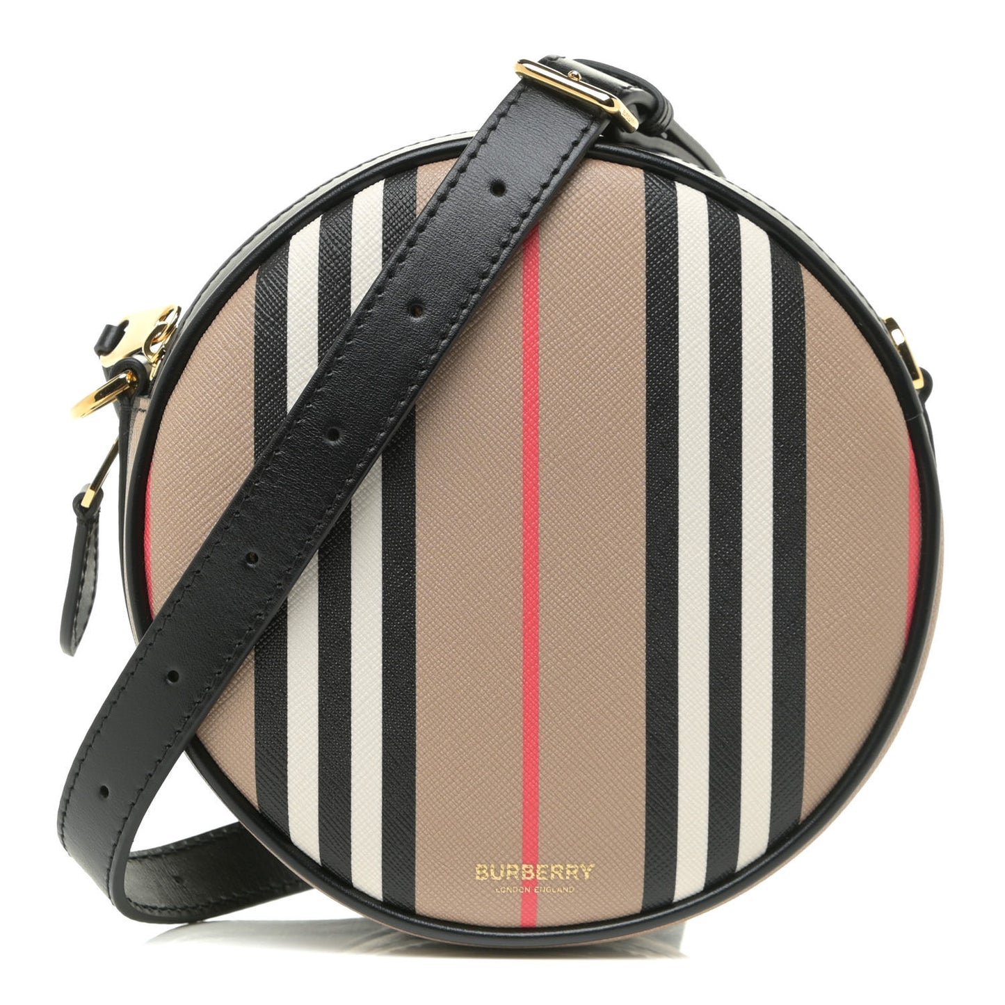 E-Canvas Calfskin Icon Stripe Louise Bag Archive Beige