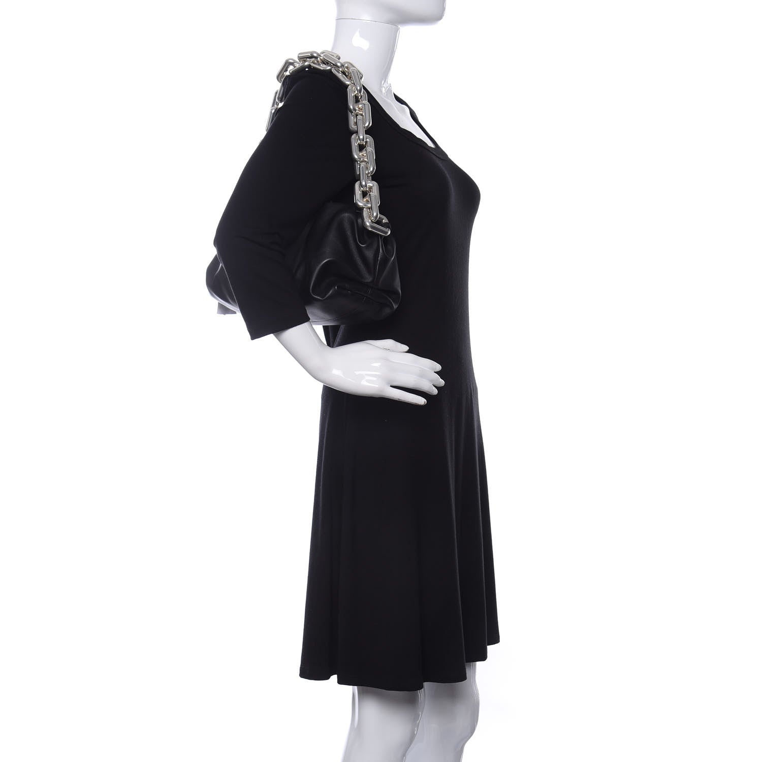 Bottega Veneta Calfskin The Pouch Chain Black 2 of 9