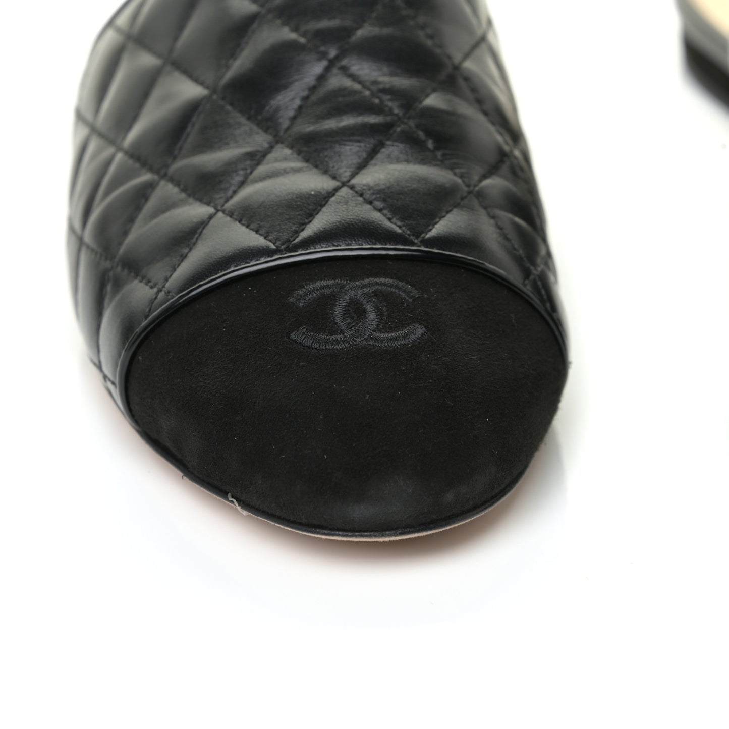 Lambskin Kid Suede Quilted Mules 40.5 Black