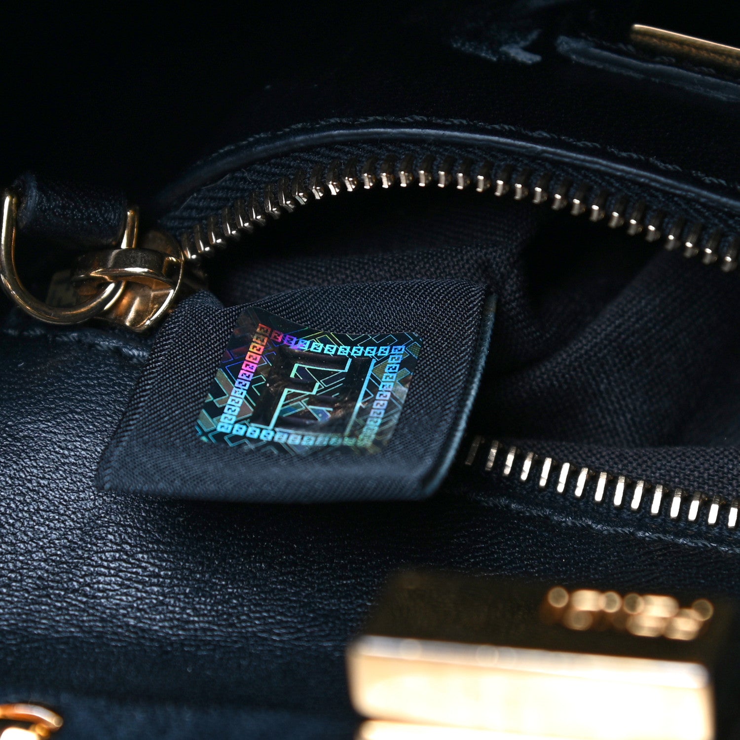 Fendi Nappa Mini Peekaboo Iconic Satchel Black 7 of 11