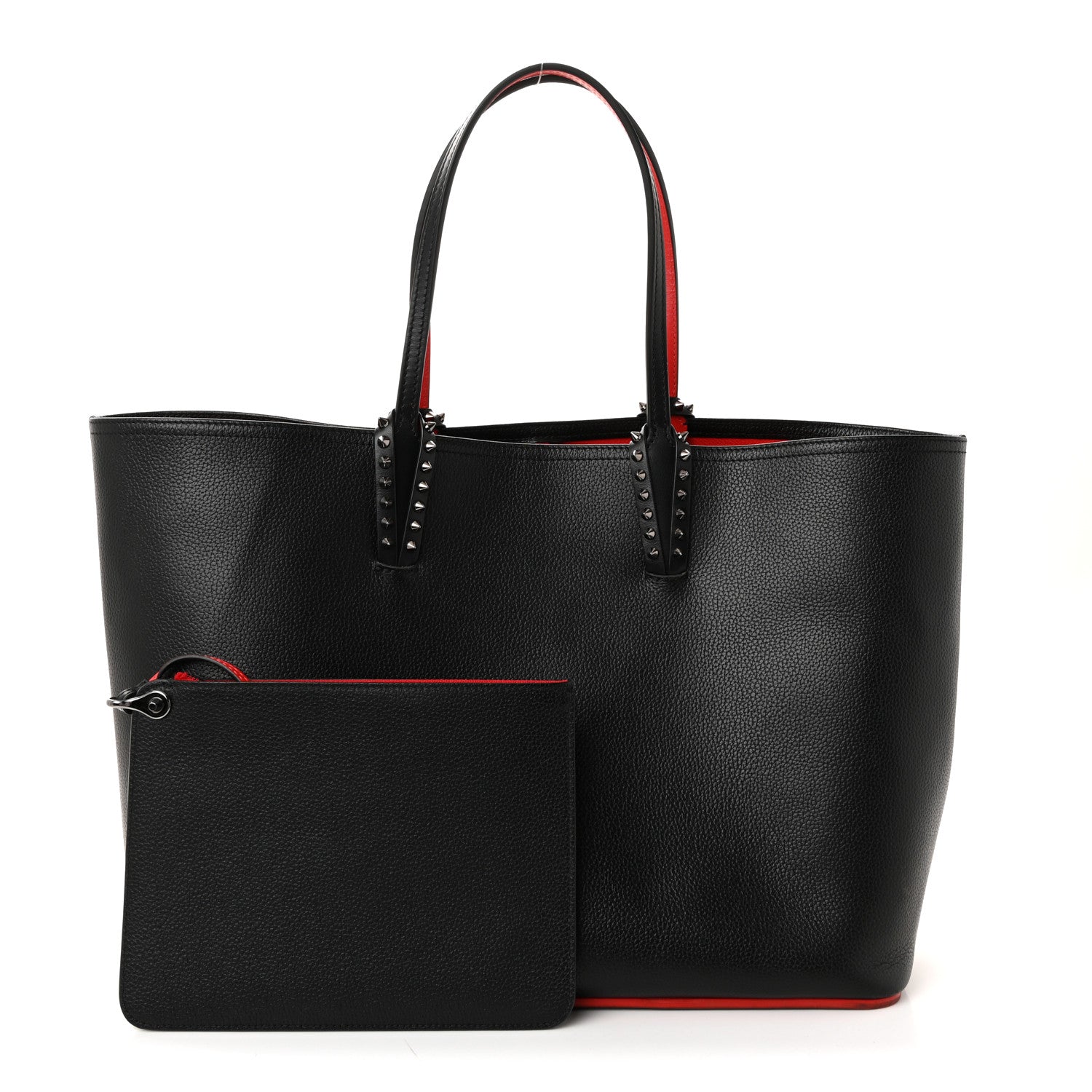 Christian Louboutin Calfskin Spikes East West Cabata Tote Black 3 of 11