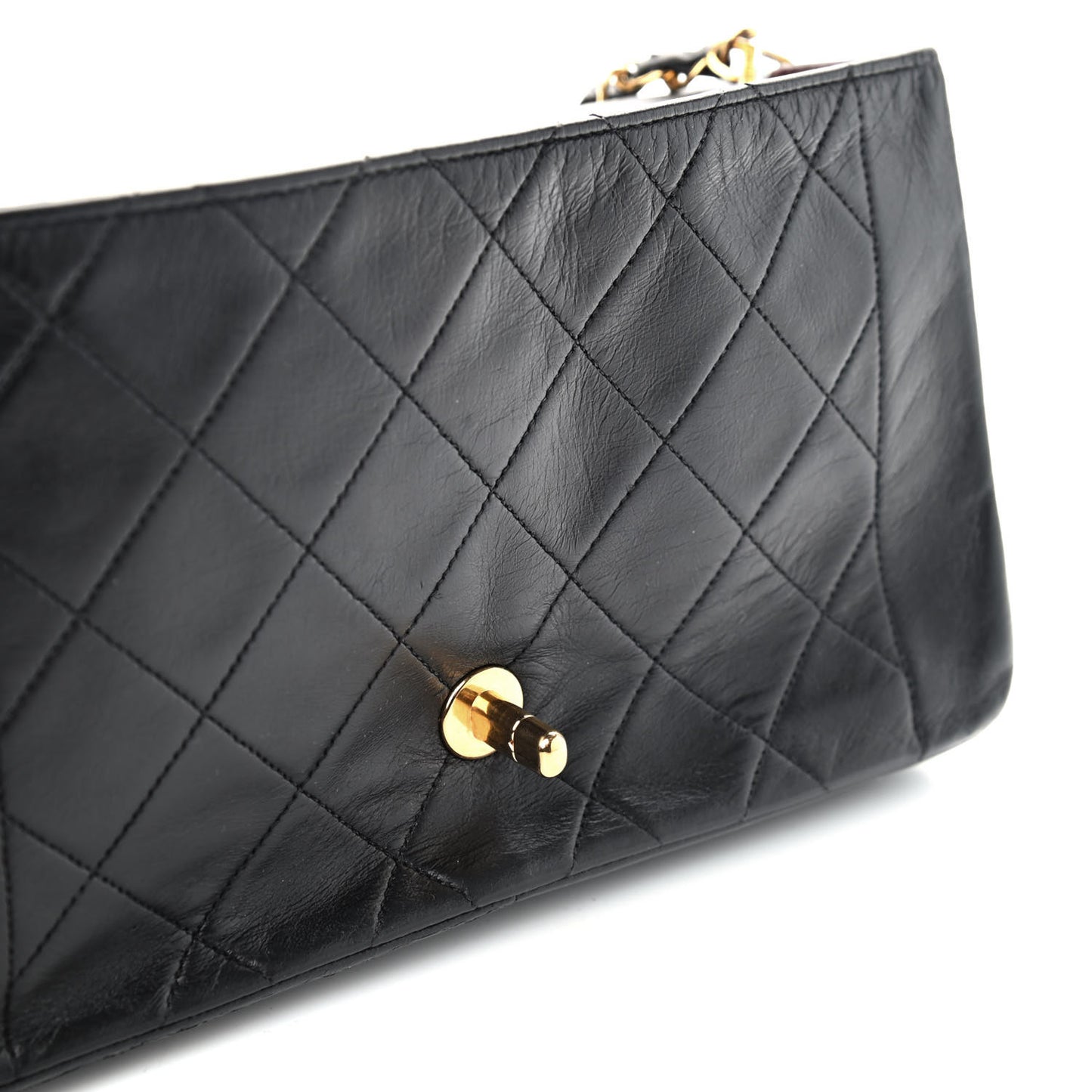 Lambskin Quilted Medium Single Flap Black
