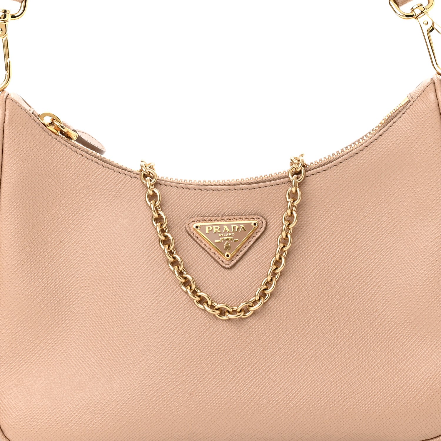Prada Saffiano Re-Edition 2005 Shoulder Bag Cammeo Beige 9 of 12