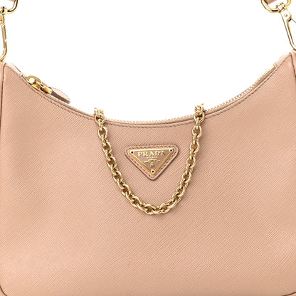 Prada Saffiano Re-Edition 2005 Shoulder Bag Cammeo Beige 9 of 12