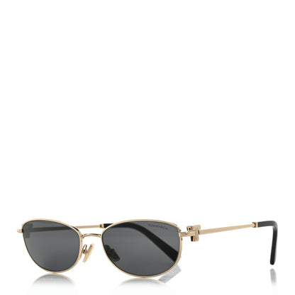 Tiffany Metal T Oval Sunglasses TF3115 Gold Black 1 of 8
