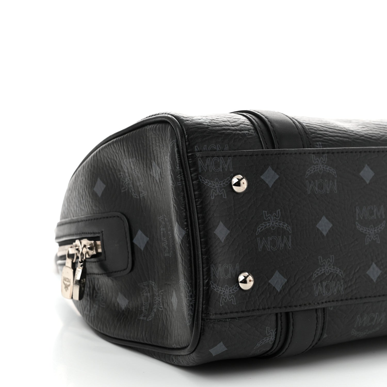 MCM Visetos Boston Bag Black 10 of 11