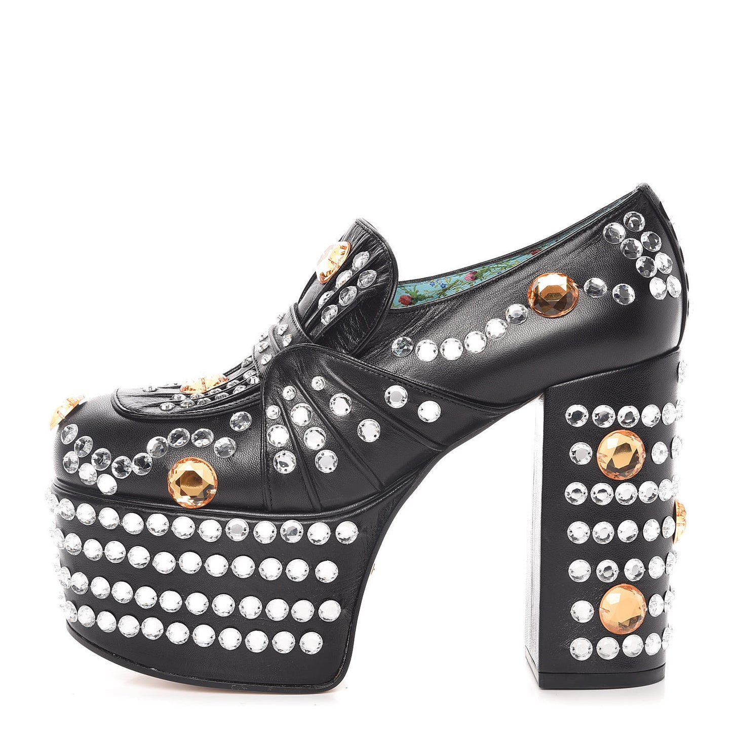 Malaga Kid Crystal Amilna Platform Loafer 35 Black