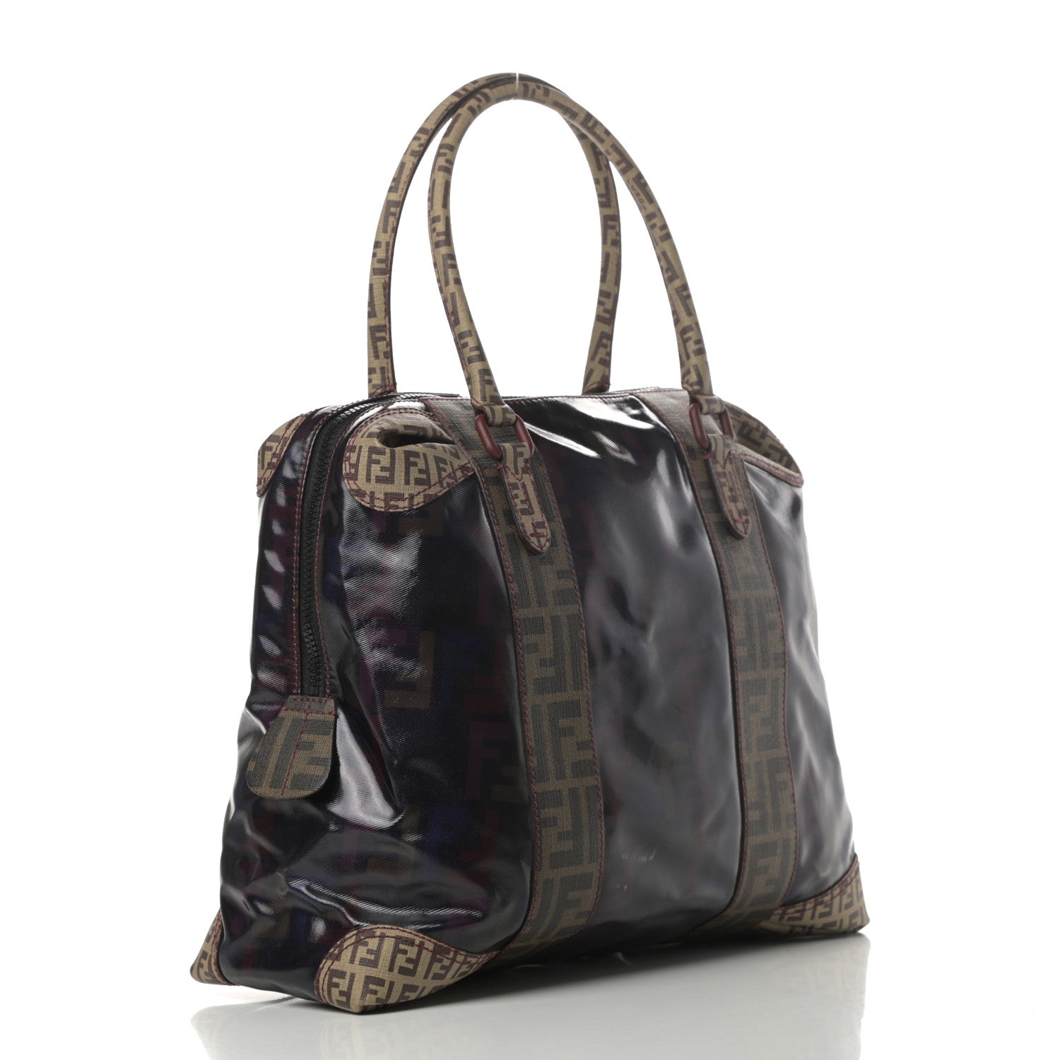 Fendi Zucca Zucchino Spalmati Large Mixed Media B Mix Tote Multicolor Tobacco 3 of 14