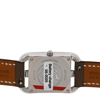 Hermes Stainless Steel Swift 23mm Cape Cod Double Tour Quartz Watch Etoupe 4 of 5