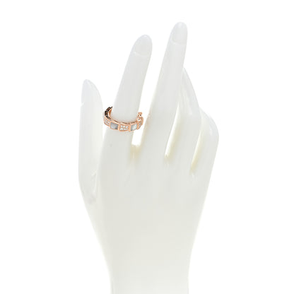 Bulgari 18K Rose Gold Diamond Mother of Pearl 6mm Serpenti Viper Band Ring 54 7 2 of 4