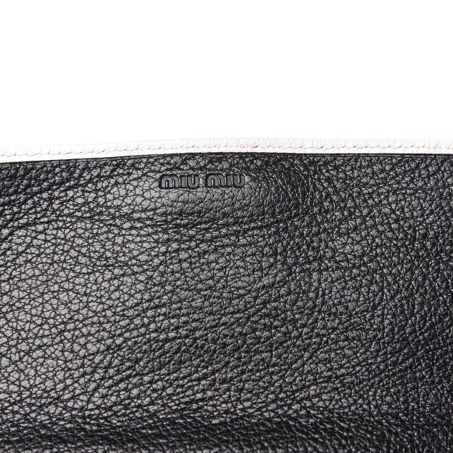 Goatskin Madras Bi-Color Wallet On Chain Black White