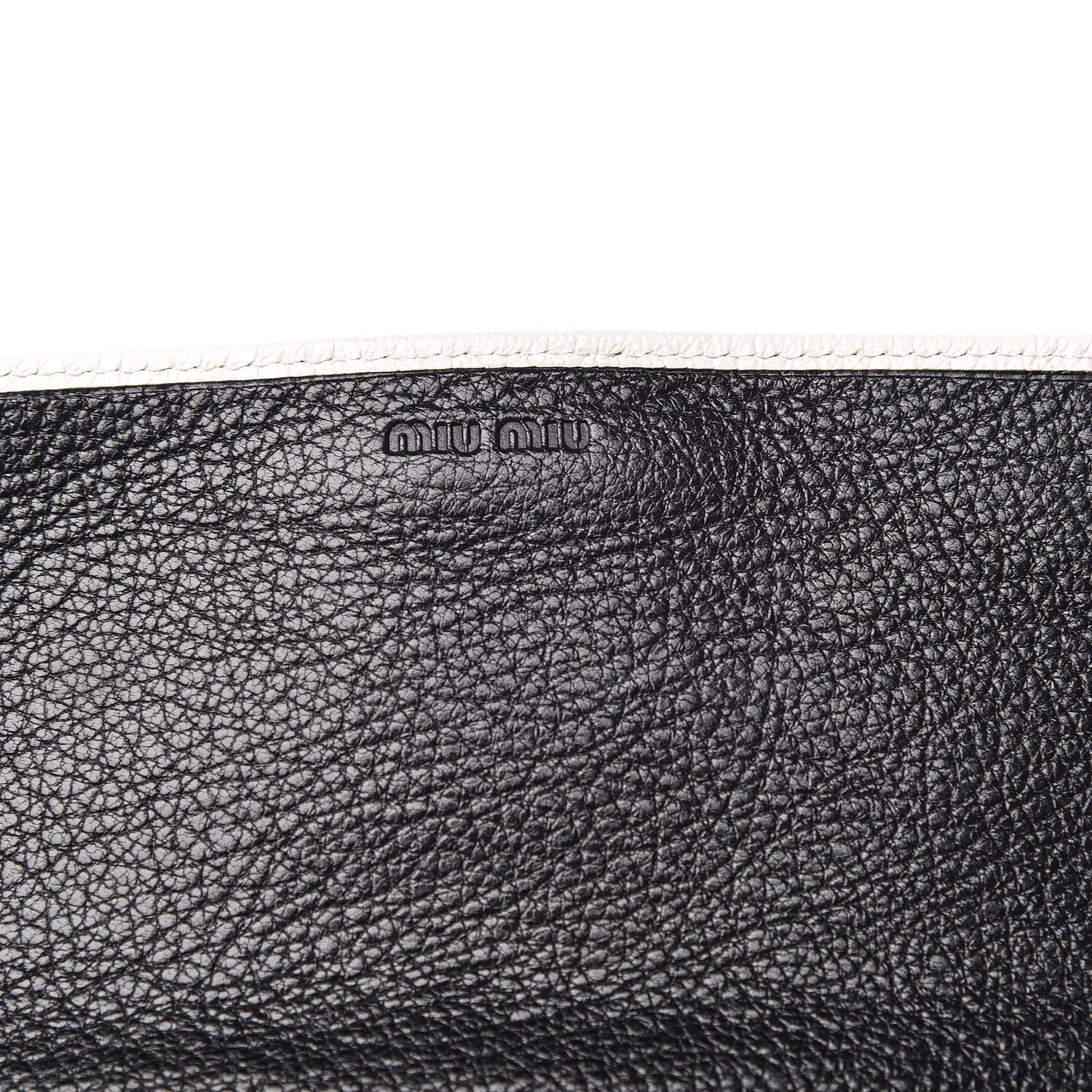 Miu Miu Goatskin Madras Bi-Color Wallet On Chain Black White 8 of 11