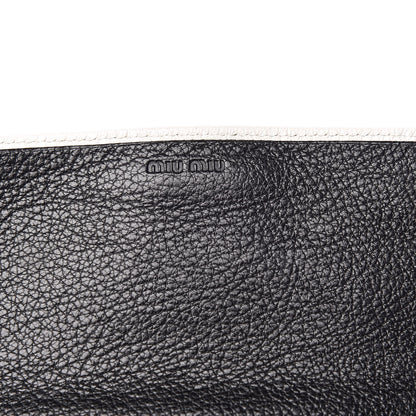 Miu Miu Goatskin Madras Bi-Color Wallet On Chain Black White 8 of 11