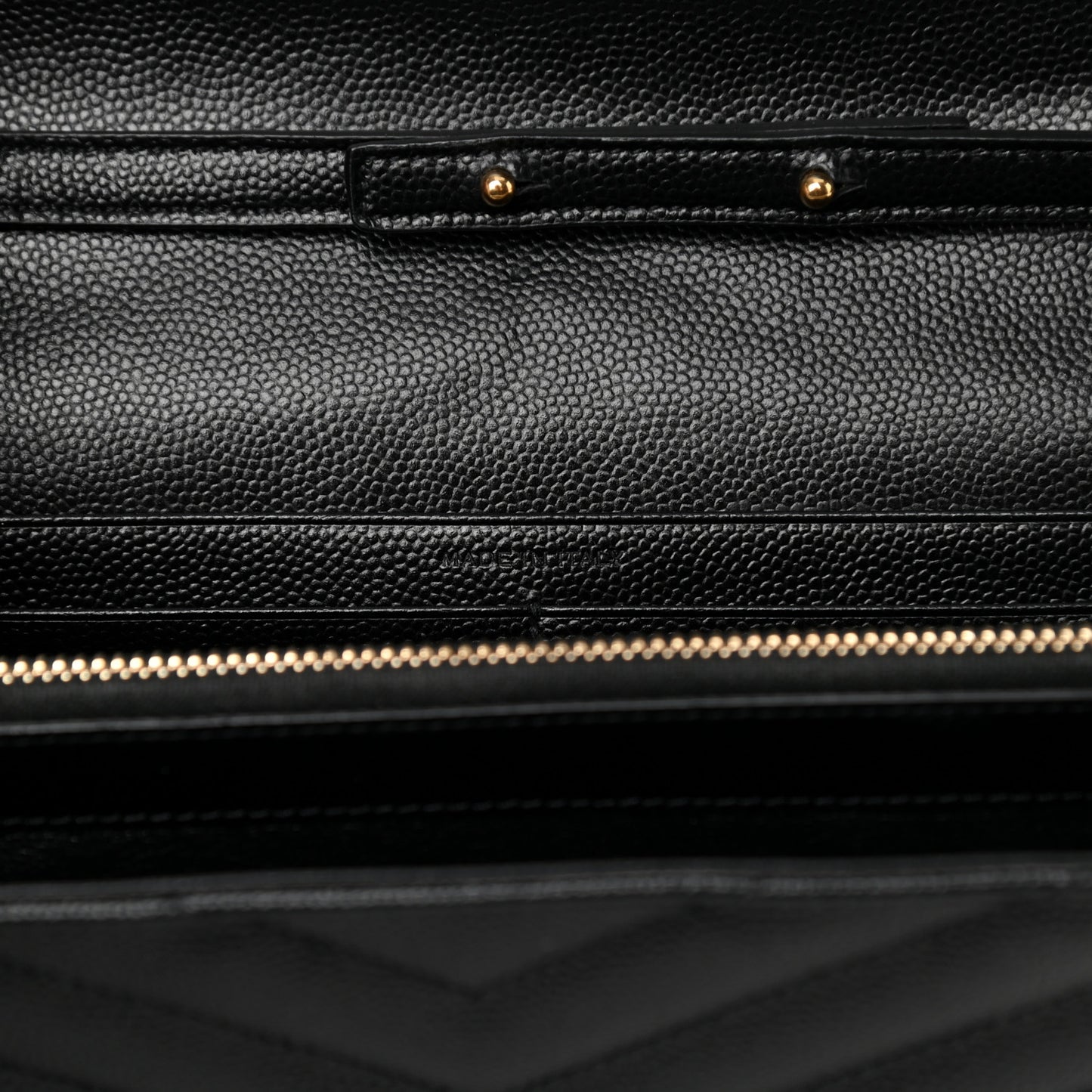 Grain De Poudre Matelasse Chevron Monogram Chain Wallet Black