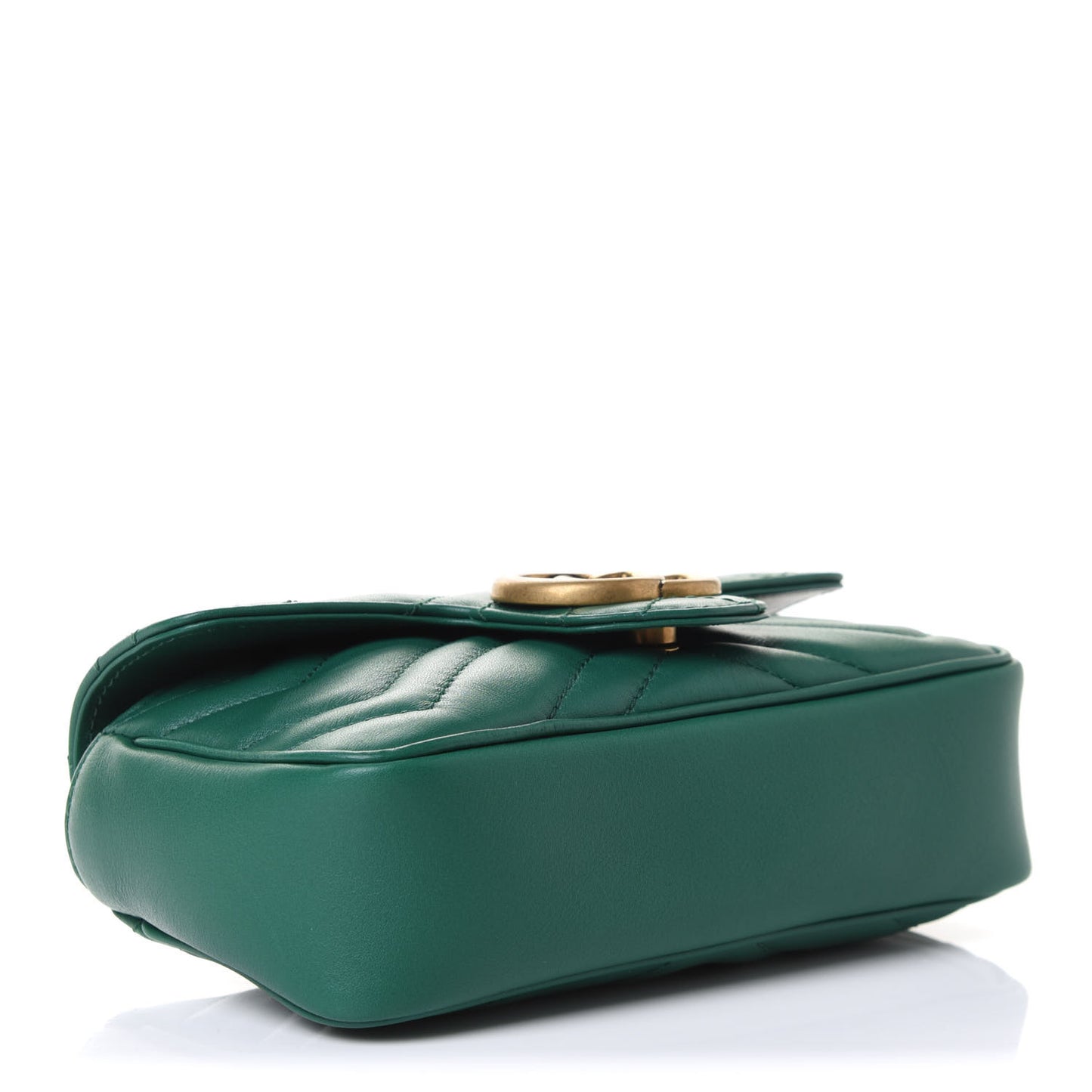Calfskin Matelasse Super Mini GG Marmont Shoulder Bag Emerald Green