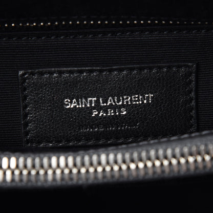 Saint Laurent Calfskin Y Quilted Monogram Medium Loulou Satchel Kaki Fonce 9 of 10