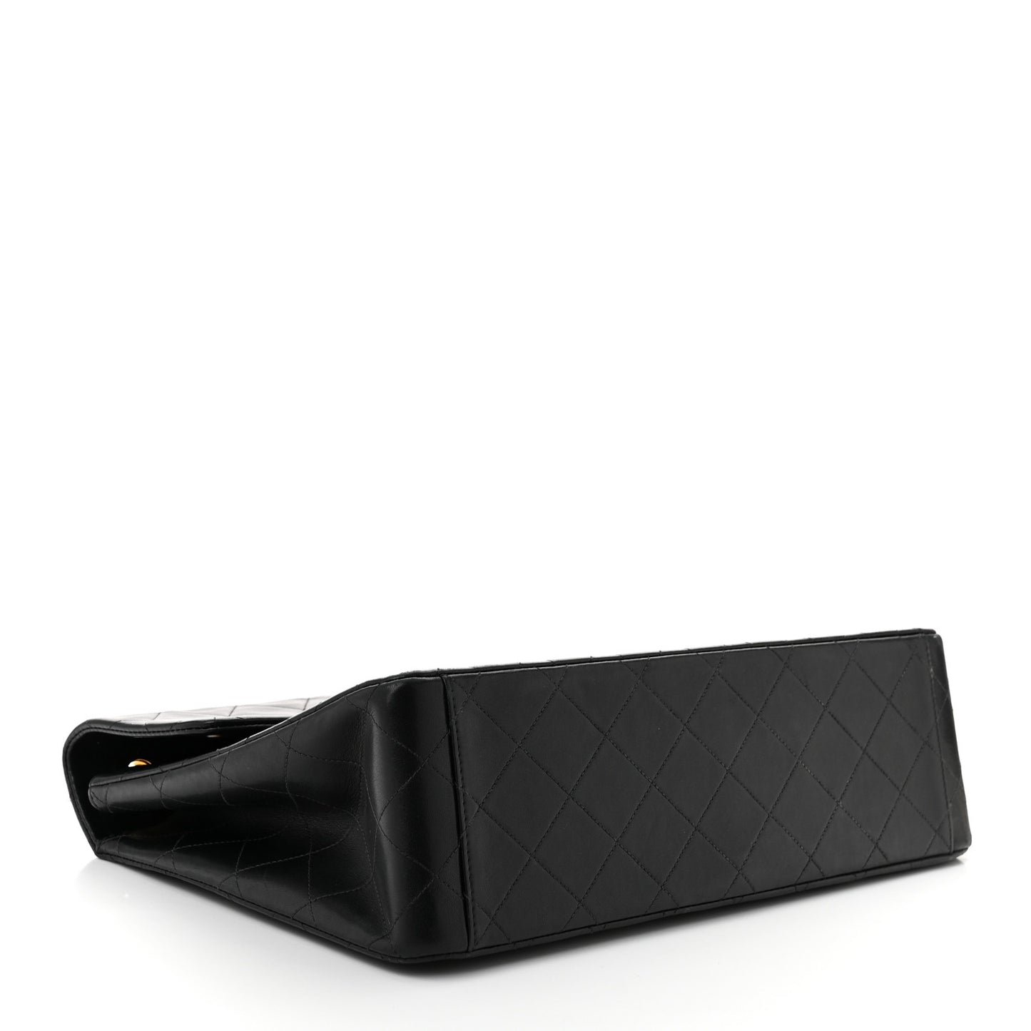 Lambskin Quilted XL Jumbo Single Flap Black