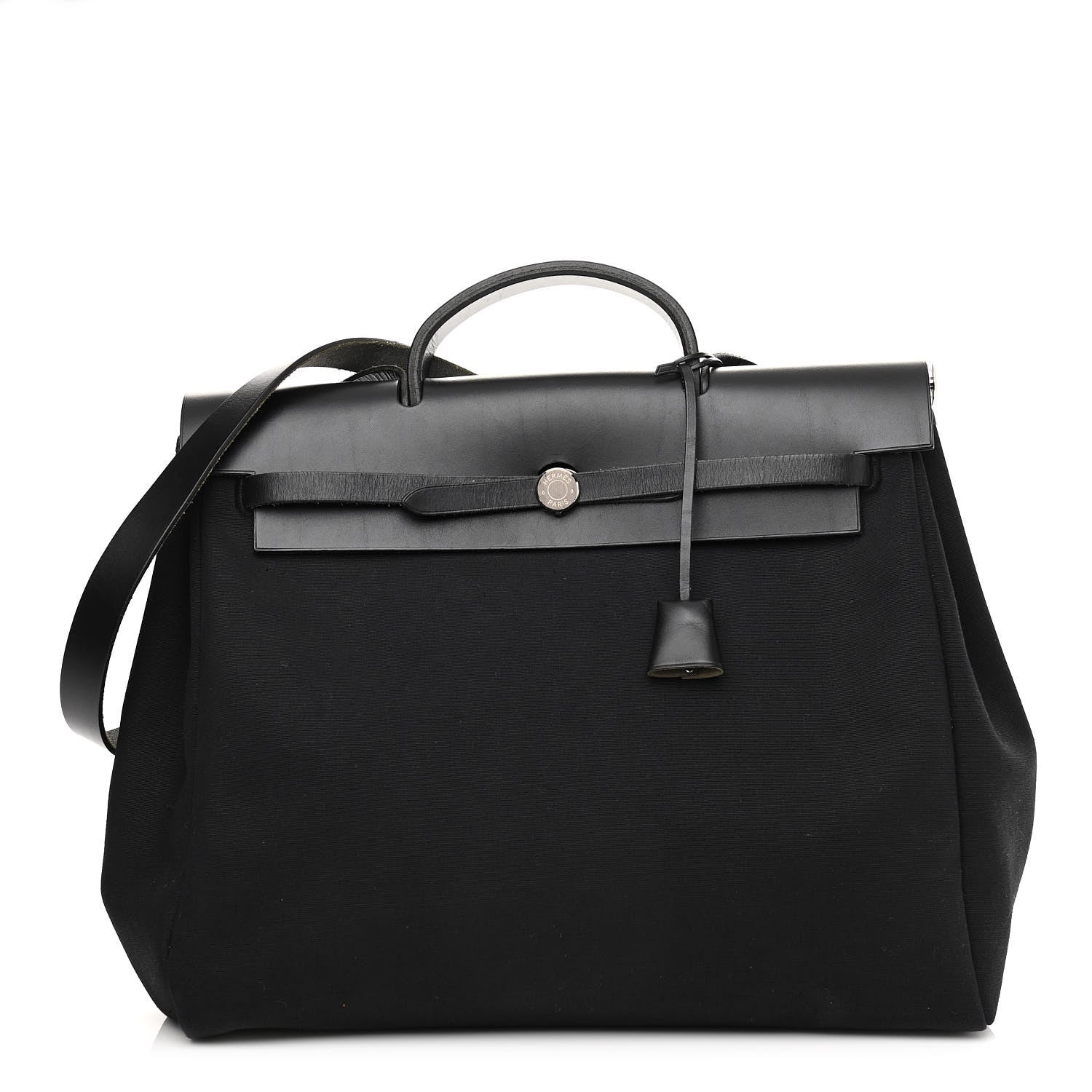 Hermes Toile Officier Vache Calfskin Herbag 39 GM Black 1 of 19
