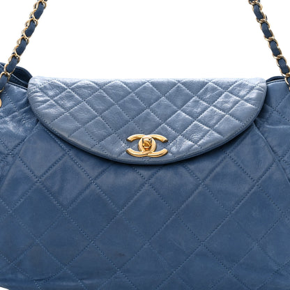 Chanel Iridescent Calfskin Chic Quilt Accordion Flap Bag Blue 8 of 10