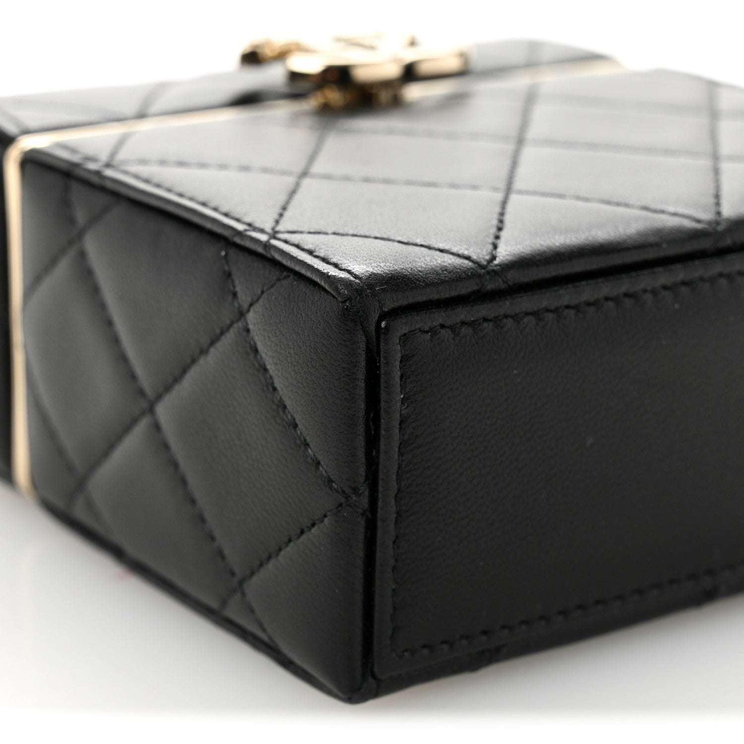 Chanel Lambskin Quilted Small Box With Chain Black 10 of 11