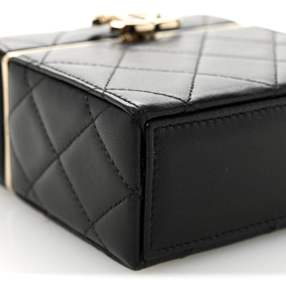 Chanel Lambskin Quilted Small Box With Chain Black 10 of 11