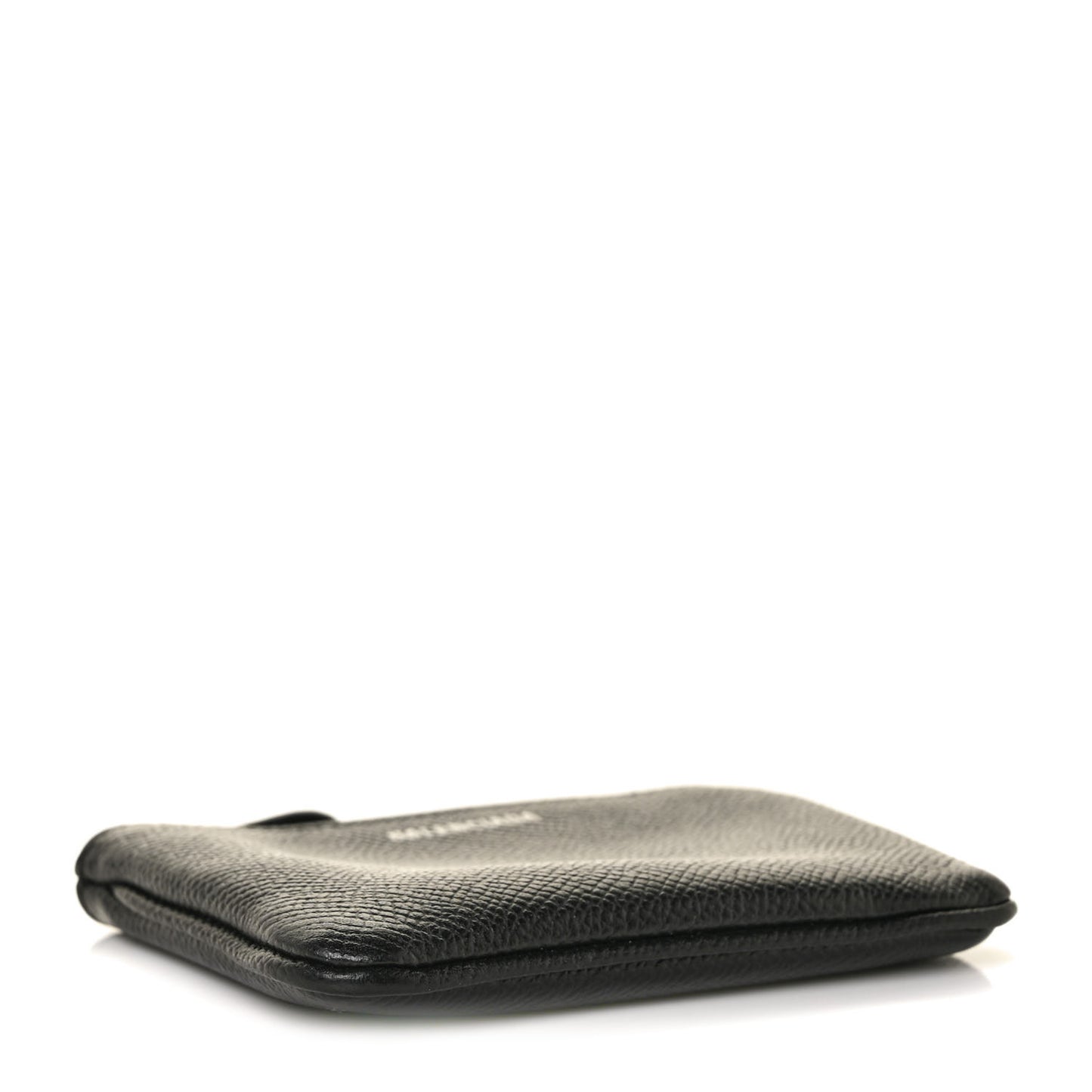 Grained Calfskin Coin Card Holder Black