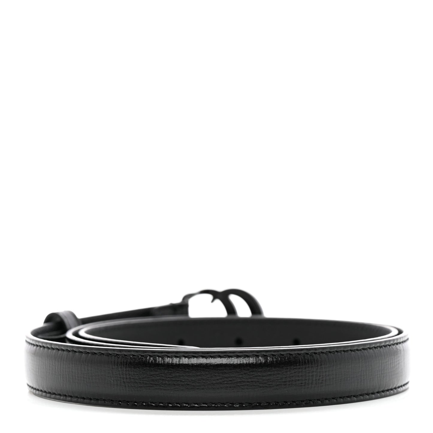 Azalea Calfskin Enamel Monochrome Double G 20mm Belt 85 34 Black