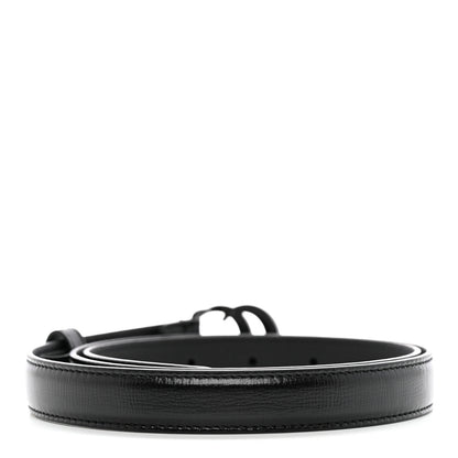 Gucci Azalea Calfskin Enamel Monochrome Double G 20mm Belt 85 34 Black 2 of 5