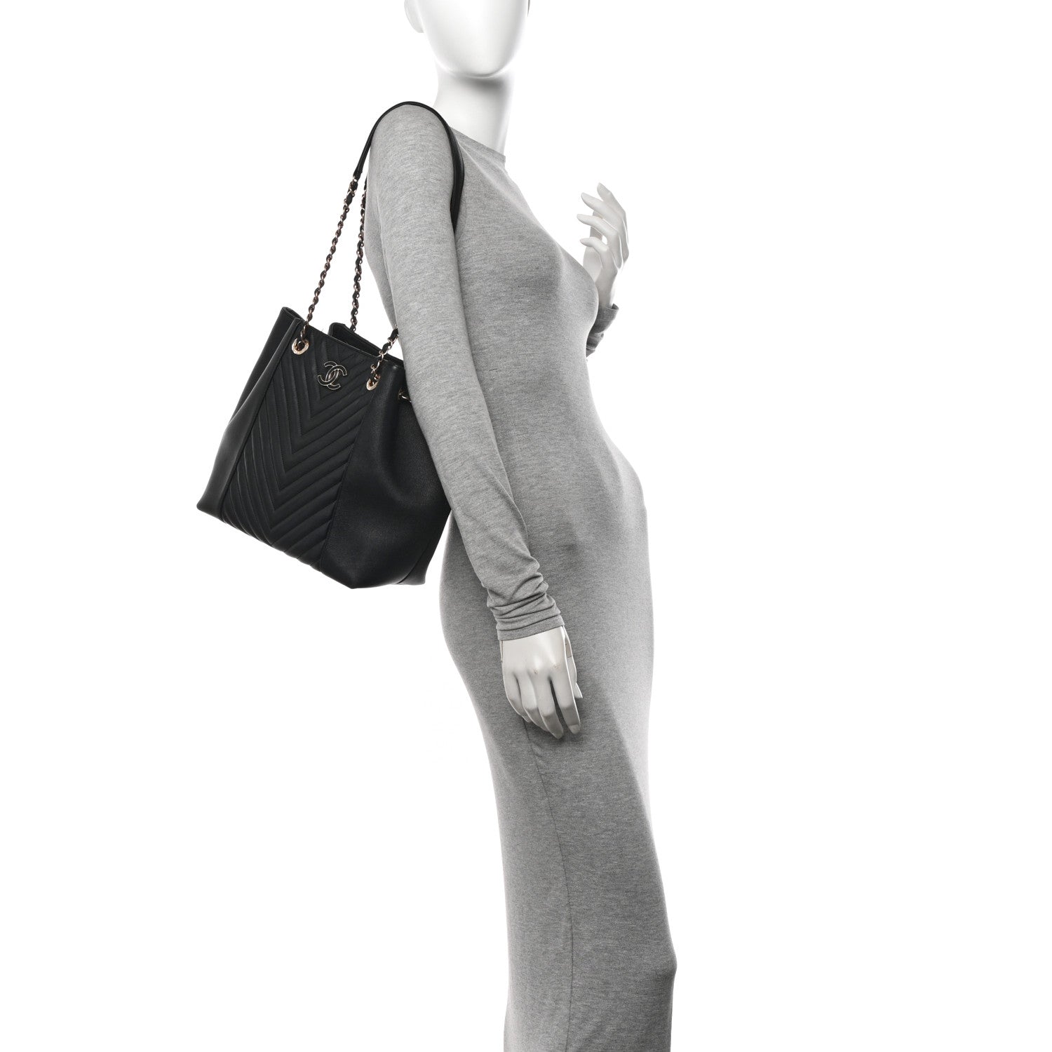 Chanel Calfskin Quilted Large Daily Shopping Bag Black 2 of 13