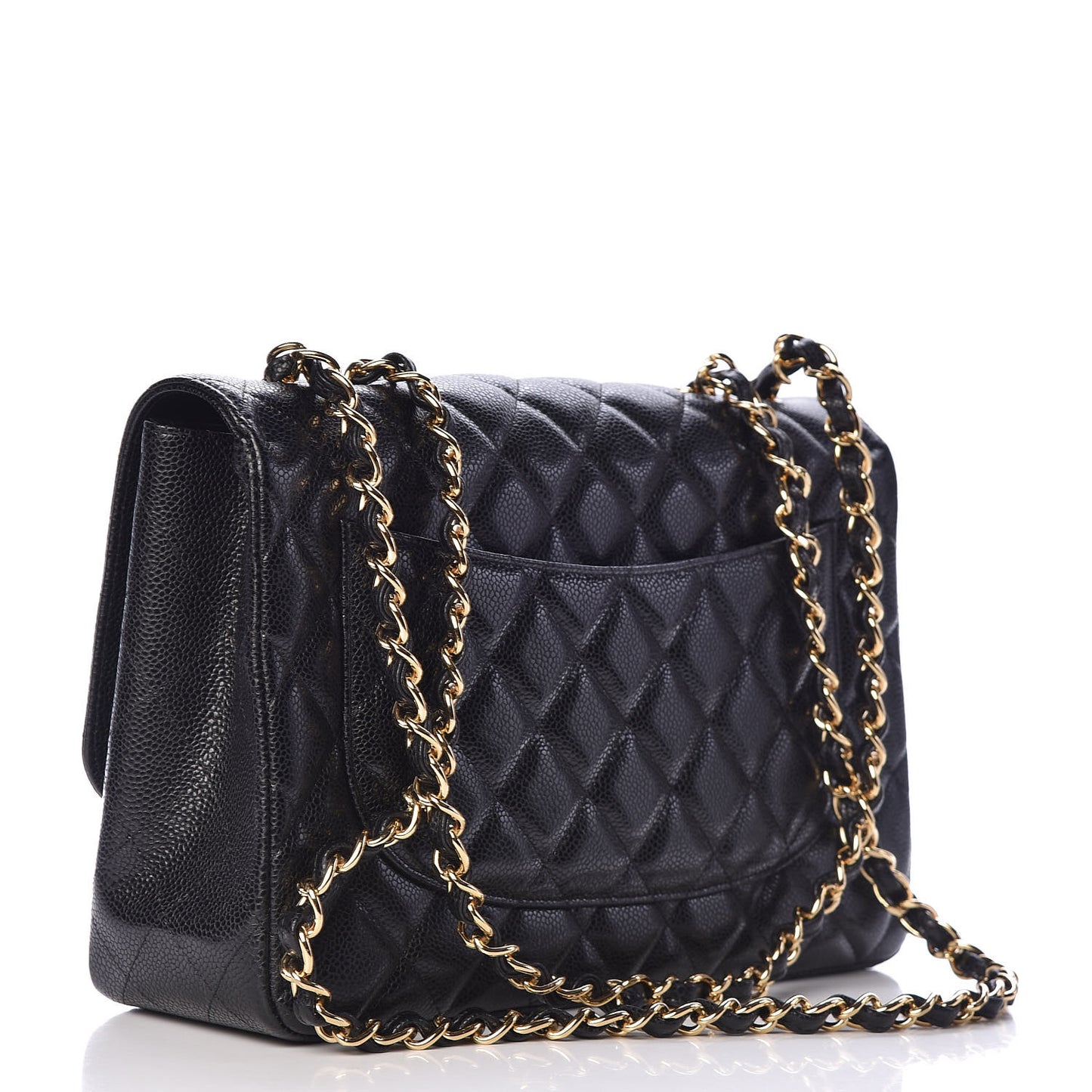 Caviar Quilted Jumbo Single Flap Black