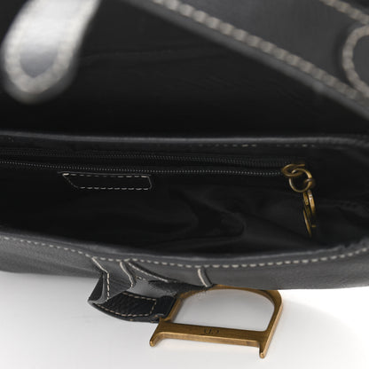 Christian Dior Grained Calfskin Saddle Bag Black 5 of 10