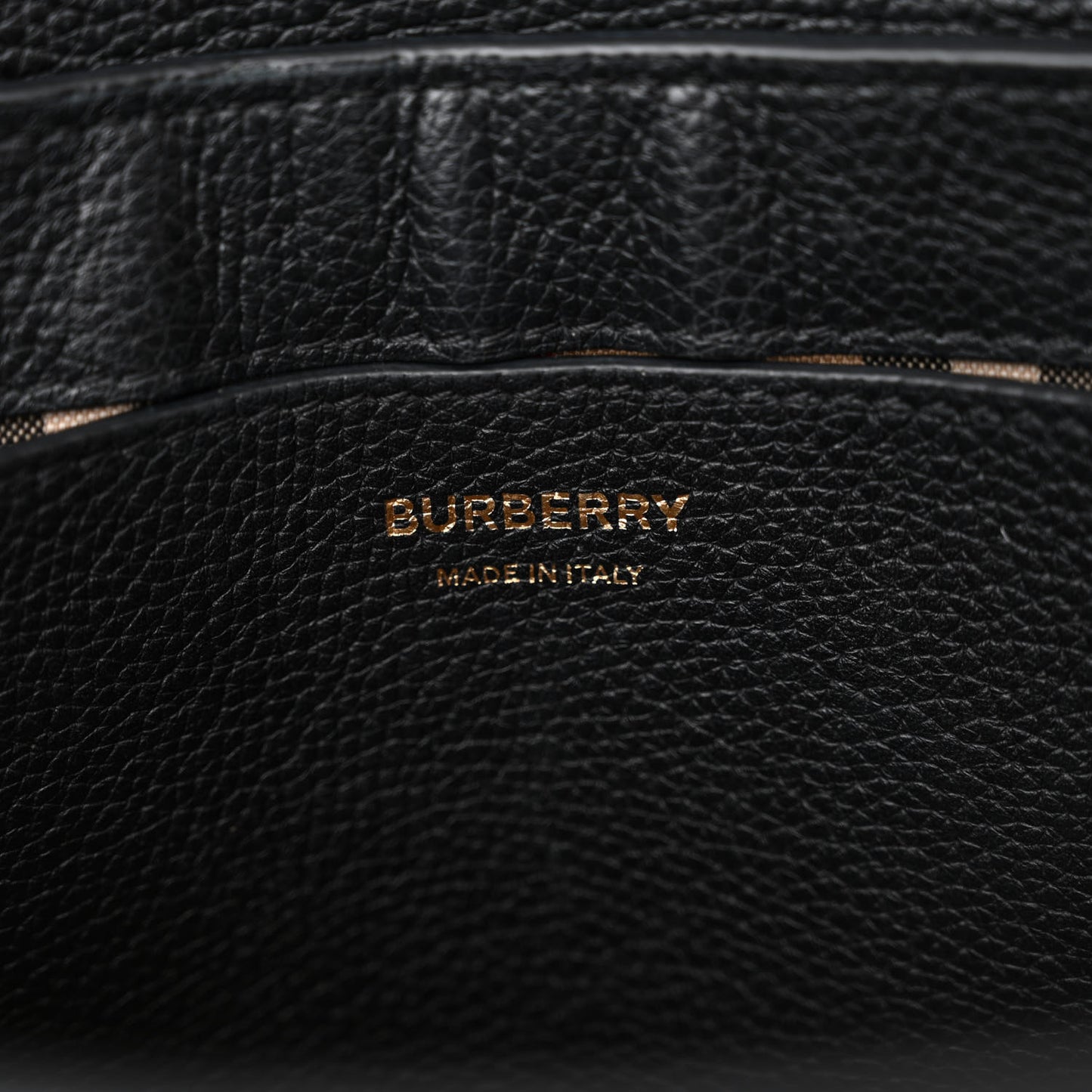 Grainy Calfskin Vintage Check Note Crossbody Bag Black