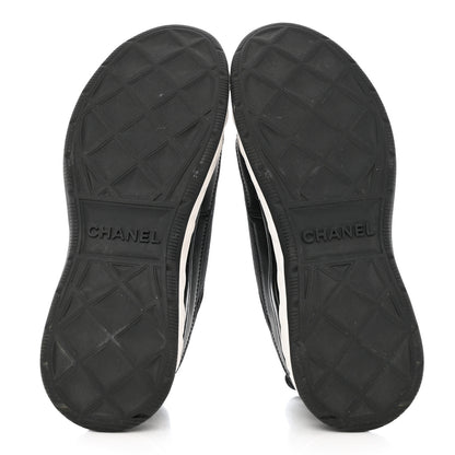 Chanel Velvet Calfskin Mixed Fibers CC Sneakers 37.5 Black 5 of 11