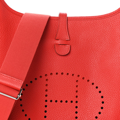 Hermes Taurillon Clemence Evelyne III PM Rouge Tomate 8 of 10
