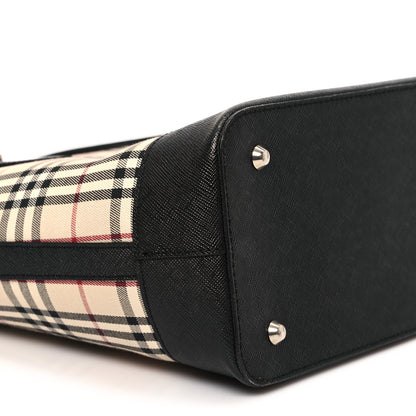 Burberry Canvas House Check Small Tote Black 8 of 12