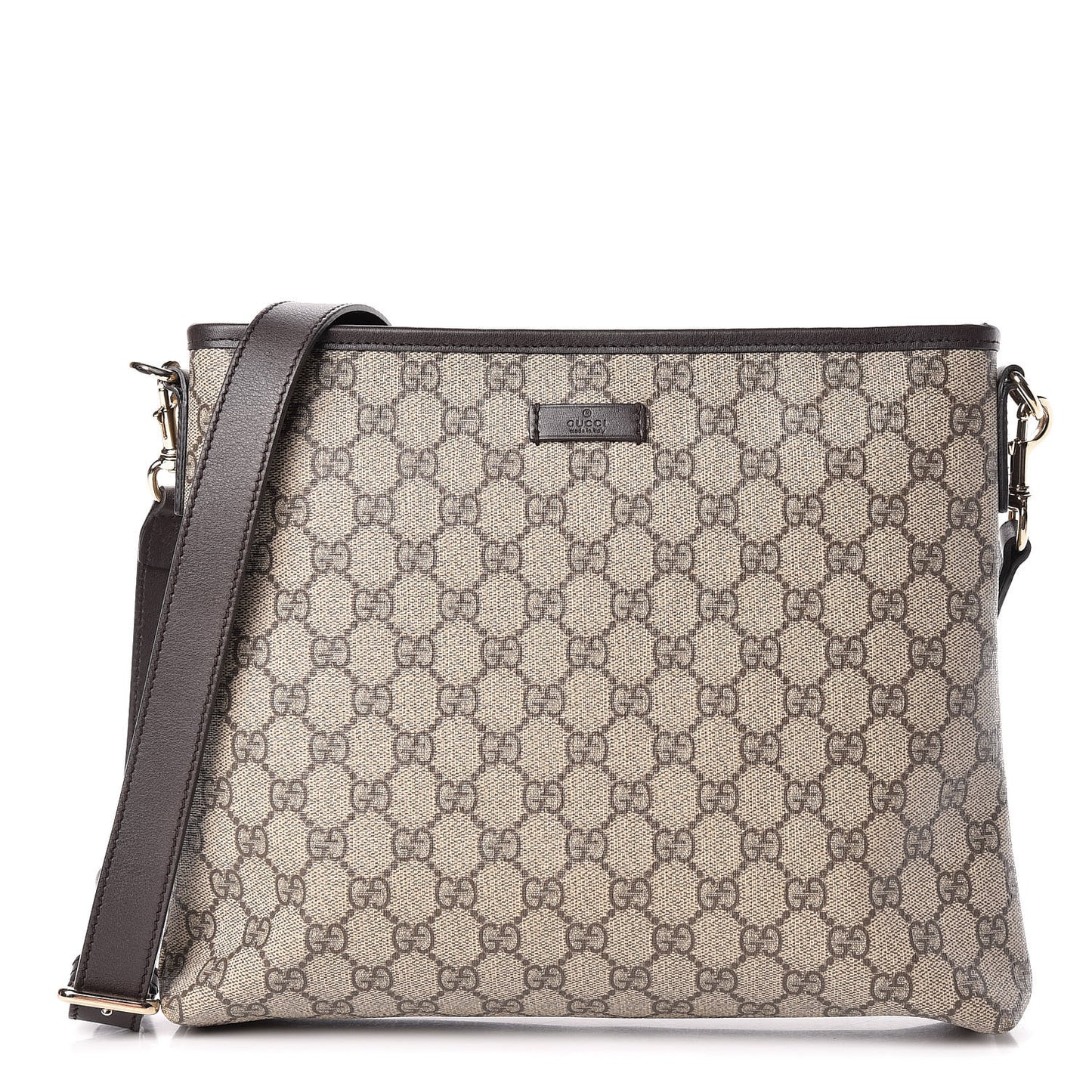 GG Plus Monogram Medium Flat Messenger Bag Dark Brown