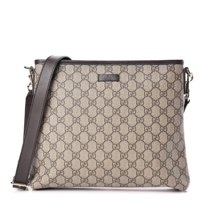 Gucci GG Plus Monogram Medium Flat Messenger Bag Dark Brown 1 of 13