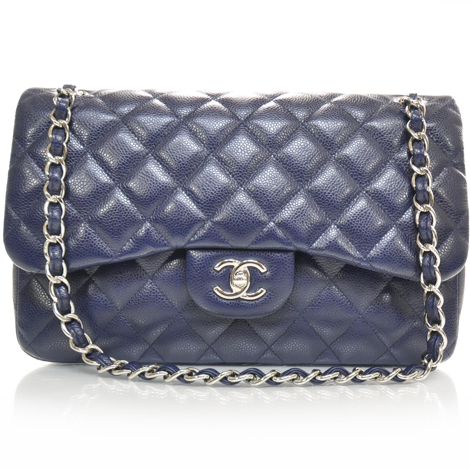 Chanel Caviar Jumbo Double Flap Navy Blue 1 of 11