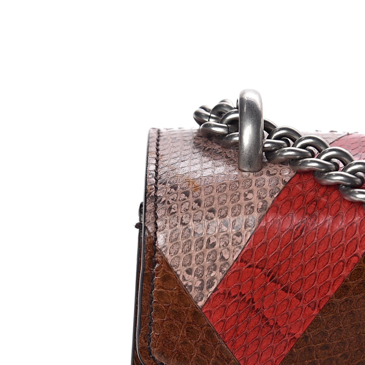 Ayers Snakeskin Chevron Small Dionysus Shoulder Bag Pink