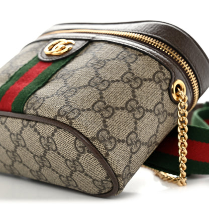 Gucci GG Supreme Monogram Textured Dollar Calfskin Web Ophidia Belt Bag 95 38 Beige Ebony New Acero 10 of 11